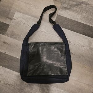 Messenger Bag - Dark Indego Blue with Black Flap